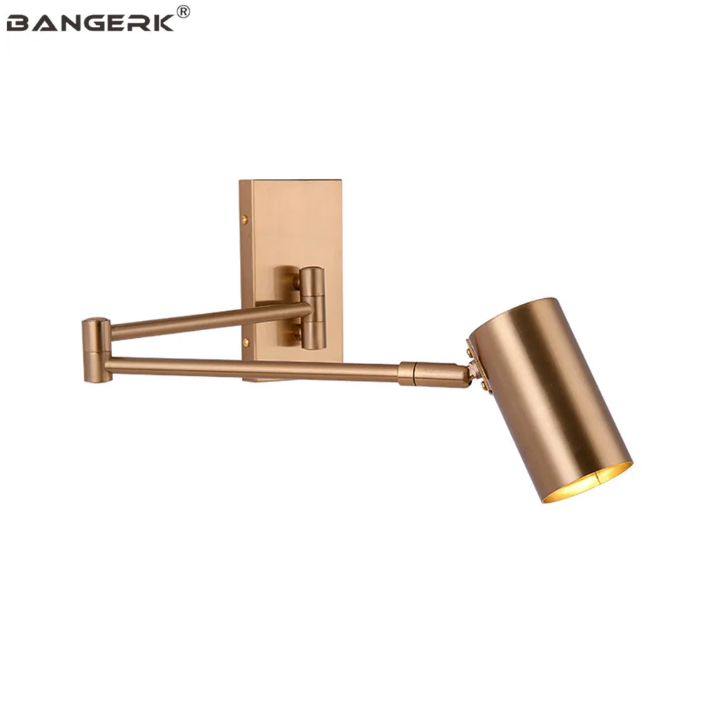 Nordic Design Long Arm LED Wall Lamp Loft Modern Sconce Wall Lights Telescopic Folding Gold Iron Luminaire Home Decor Lighting CMR 