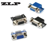 

VGA socket female base three rows of 15 core 90 degree curved needle RS232 serial port base plug-in plate copper pin