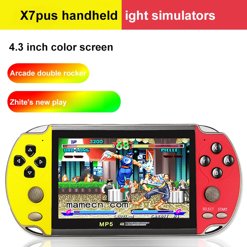 COOL NEW X7 4.3inch Game Console 8GB 8/16/ Bits Double Rocker Handheld Game Player Retro Video Console Built In 6000 Games