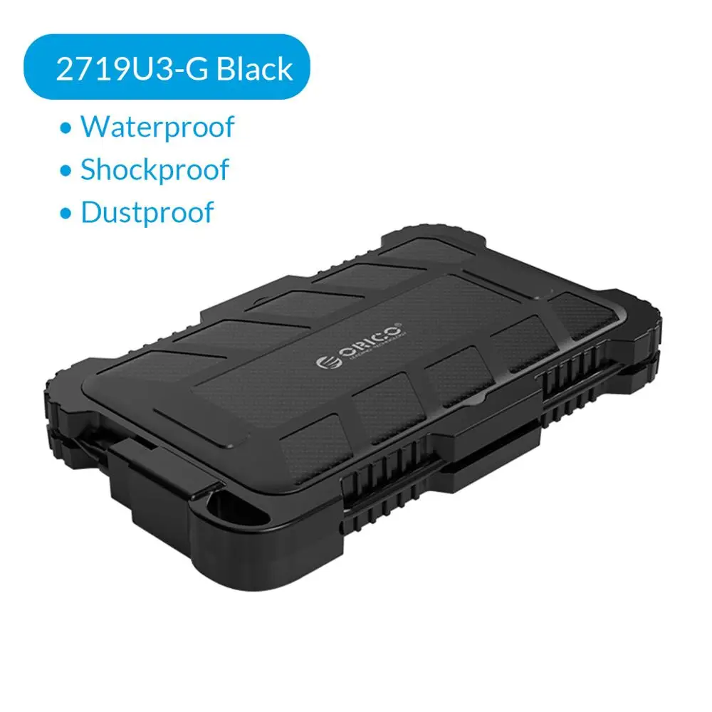 ORICO 2.5 inch HDD Enclosure Outdoor Waterproof Shockproof Dustproof Hard Disk Box SATA3.0 to USB HDD Case with Portable Hook 