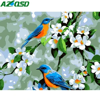 

AZQSD Painting By Numbers DIY Bird On Canvas Wall Art Unframe Oil Painting By Numbers Animal Acrylic Paint Handmade Unique Gift
