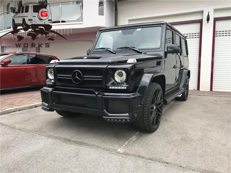 PU и углеродного волокна G класс W463 передняя губа для G класс W463 G63 G65 передний спойлер 90-18 лет