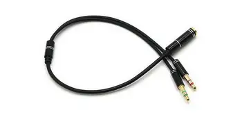 

500pcs 3.5mm Jack Microphone Headset Audio Splitter Cable Female to 2 Male Headphone Mic Aux Extension Cable For phone Computer