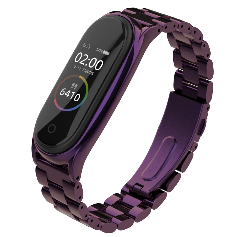 Ремешок для mi Band 4 браслет для Xiaomi mi Band 4 3 Безвинтовой браслет из нержавеющей стали mi band 3 металлический браслет для mi Band 4 умные часы