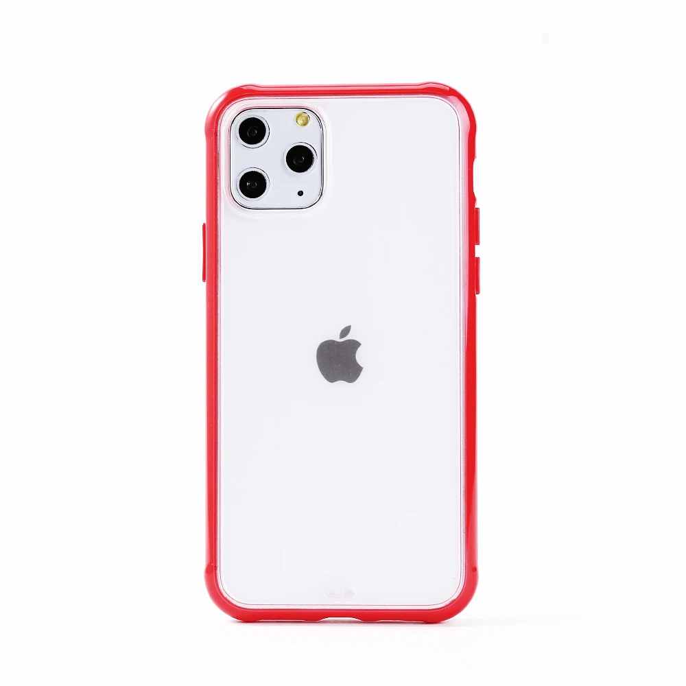 Red Матовый Прозрачный чехол для телефона iPhone 11Pro Max XR X XS Max 8 7 6 6splus силиконовая рамка анти шок акриловый прозрачный жесткий чехол из поликарбоната - Цвет: Red