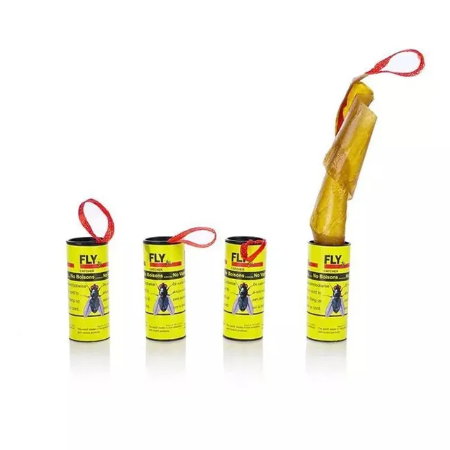 4/8/12/16 db Fly Sticky Paper Strip Erős Ragasztó Dupla Oldalú Legyek Papírcsíkok Repülő Rovarhib Szúnyogok Fogó Tekercs Szalag Fu - Image 3