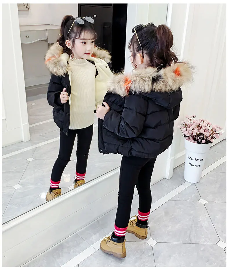 Jaqueta de Inverno com Pele Parka para Menina Cabolsa do Bebê Meninas Algodão-acolchoado Roupas 3 4 5 6 7 8 Anos Crianças Menino Inverno Cabolsa 2 8 Bebê meninas jaqueta de inverno com pele