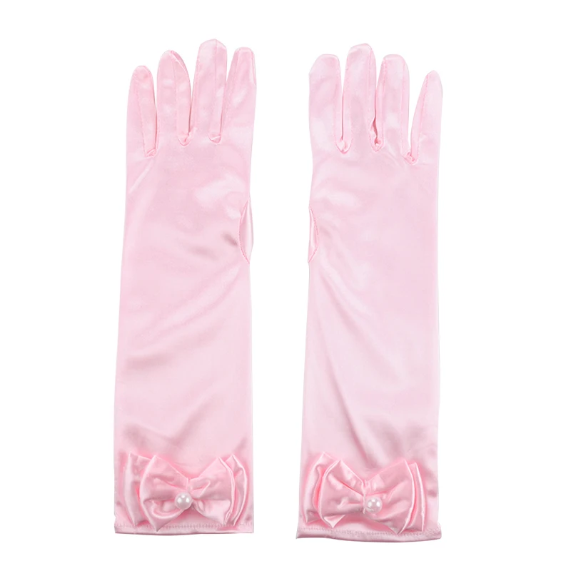 Women Fashion Flower Gloves Girl Formal Princess Costume Accessories White Lace Bow Gloves