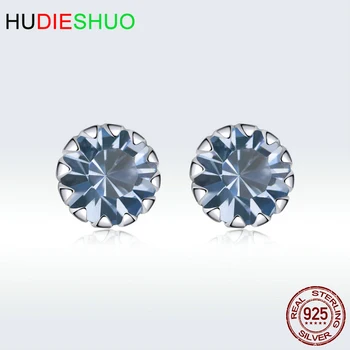 

December Birthstone Ms. Simple Colored Notice Stone s925 SterlingSilver Stud Earrings