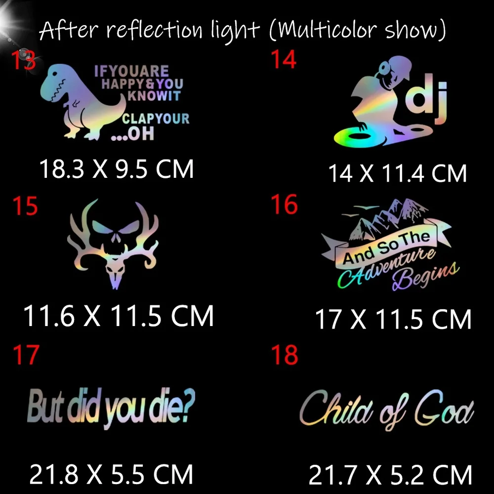Laser JDM Reflective Stickers Funny Automobile Window Bumper Vinyl Decals Car Accessories
