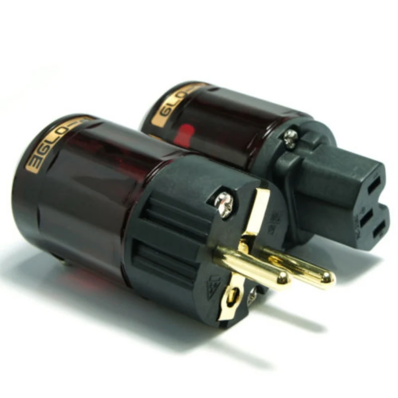 ЕС 2 шт. комплект позолоченный C-079+ P-079e переходник для европейского штепселя IEC аудио разъем