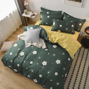 

Thickened sanding four-piece bed four-piece bedding cotton solid color bed linen quilt cotton simple single double bed large