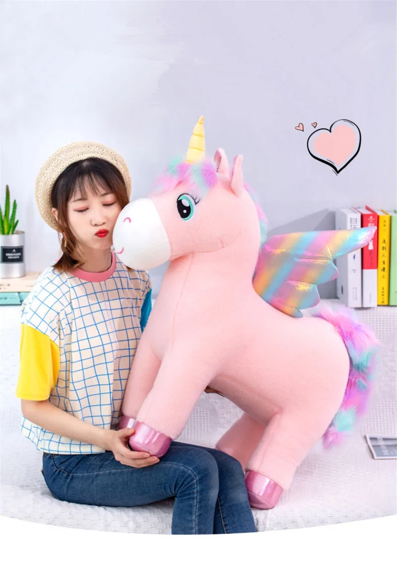 30 см Kawaii крыла единорога плюшевые игрушки гигантский Единорог Мягкие животные куклы пушистые волосы Летающая лошадь игрушка для ребенка Рождественский подарок