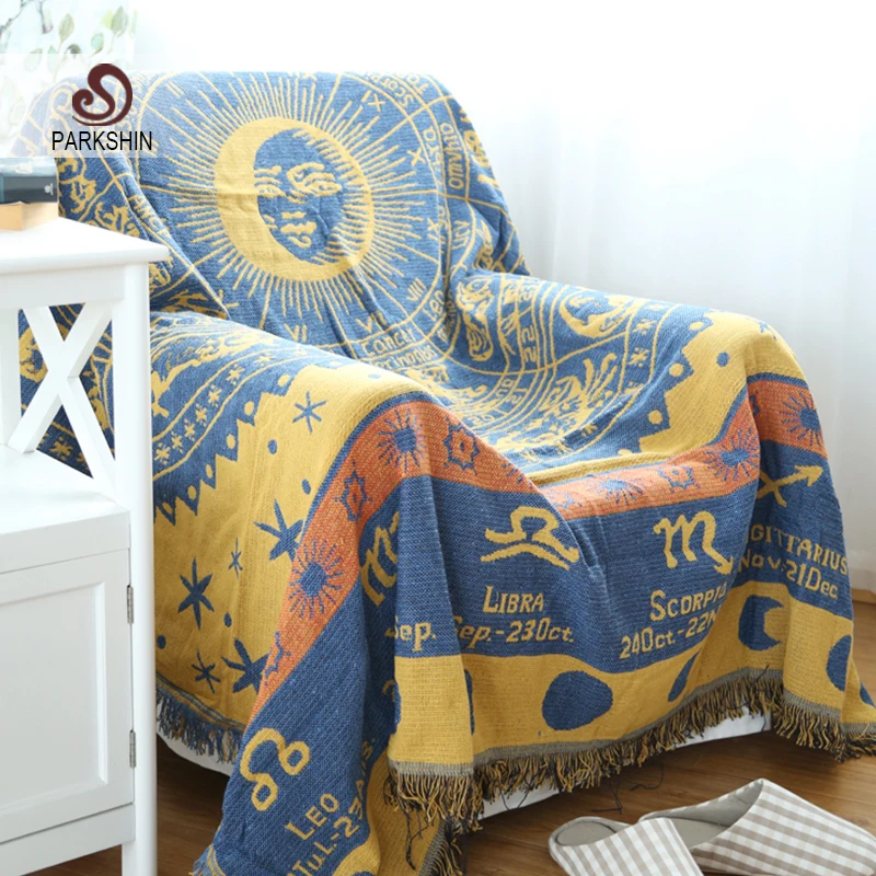 

Parkshin Blanket Rectangle Bohemian Style Knitted Blanket Bed Cover Sofa Cover Decor Home Textiles Blanket Bed Sofa Bedspread