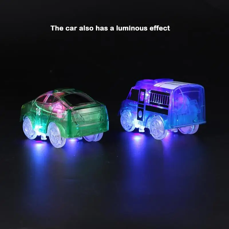 Детские сборные игрушки DIY, светящиеся гибкие автомобильные игрушки, детские гоночные изгибы, рельсовые дорожки, светодиодный электронный флэш-светильник, автомобильная игрушка