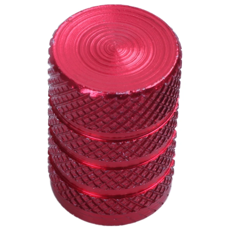 

4pcs Car bikes Tire Valve Stems Cap Knurling Style for 8V1 US schrader valves,Dustproof Caps red