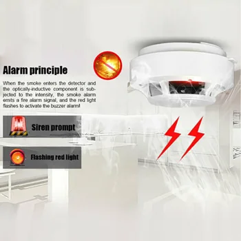 

High Quality Independent Alarm Smoke Fire Sensitive Detector Home Security Wireless Alarm Smoke Detector Sensor Fire Equipment