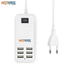 HSTRADE EU plug 4-port multi-wall USB charger 15W 3A AC power adapter 1.5M 6-port mobile phone tablet iPhone USB charging device