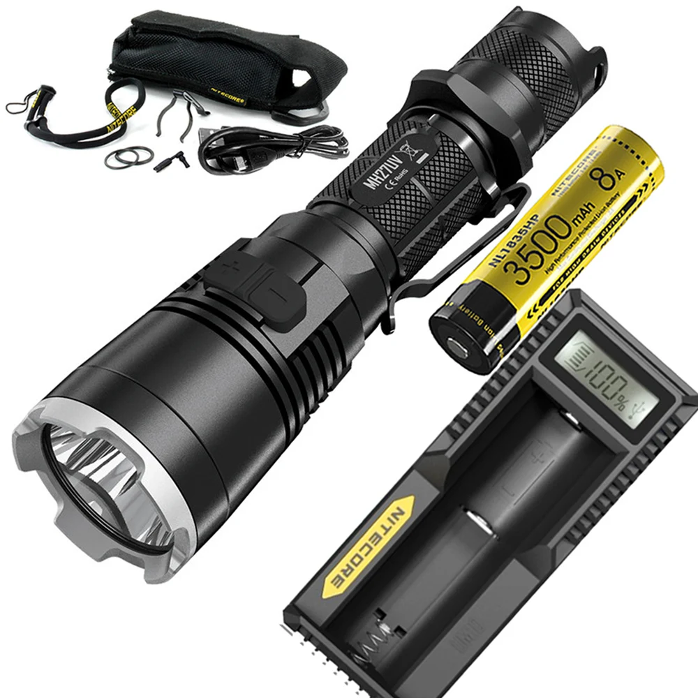 MH27UV 1835HP UM10 NITECORE MH27UV USB Charging Tactical Flashlight CREE XP-L HI V3 365nm Ultraviolet Red Blue UV Light max 1000LM Outdoor Torch - Испускаемый цвет: MH27UV 1835HP UM10
