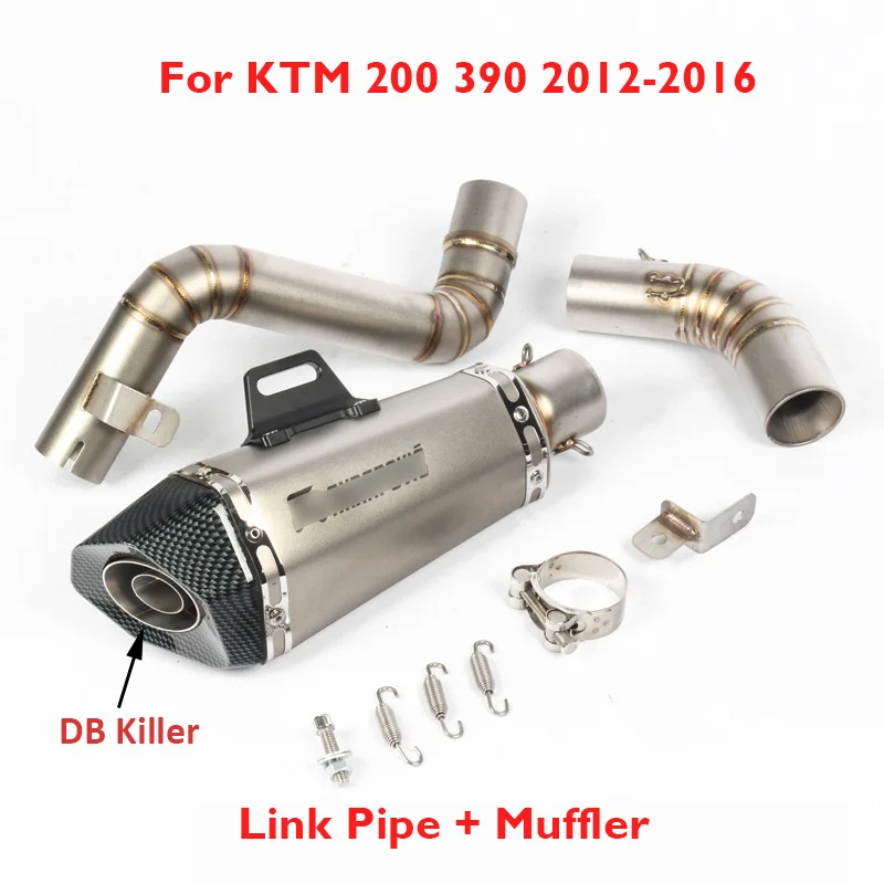 

For KTM DUKE 200 390 2012-2016 Slip on Exhaust Tip Muffler Tip Baffle Connect Link Tube Middle Mid Pipe Tube