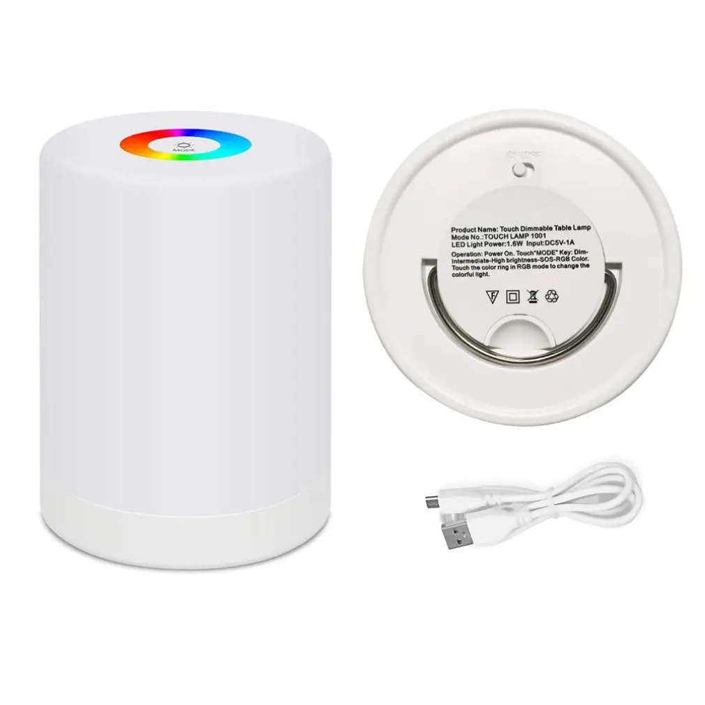 

Colorful Lights Portable Touch Led Desk Lamp 1001 Atmosphere Creative Charging Night Light Round Bed Pat Light