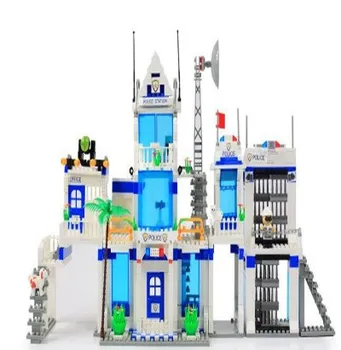 

Model building kits compatible with City Extra Large Police Station 3D blocks Educational model building toys 8353