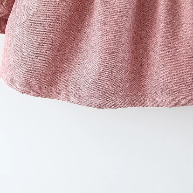 Winter Princess Dress Long Sleeve Velvet Dress Autumn Girls Baby Kids Children Plaided Lapel Collar Dresses Vestidos S10040
