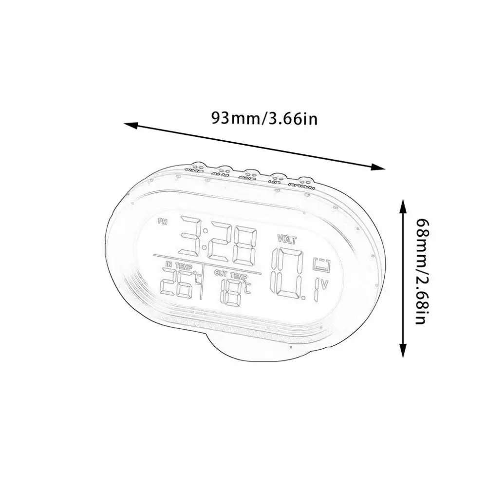 Многофункциональные автомобильные температурные Часы Вольтметр Автомобильный термометр электронные часы автомобильный Ночник светильник