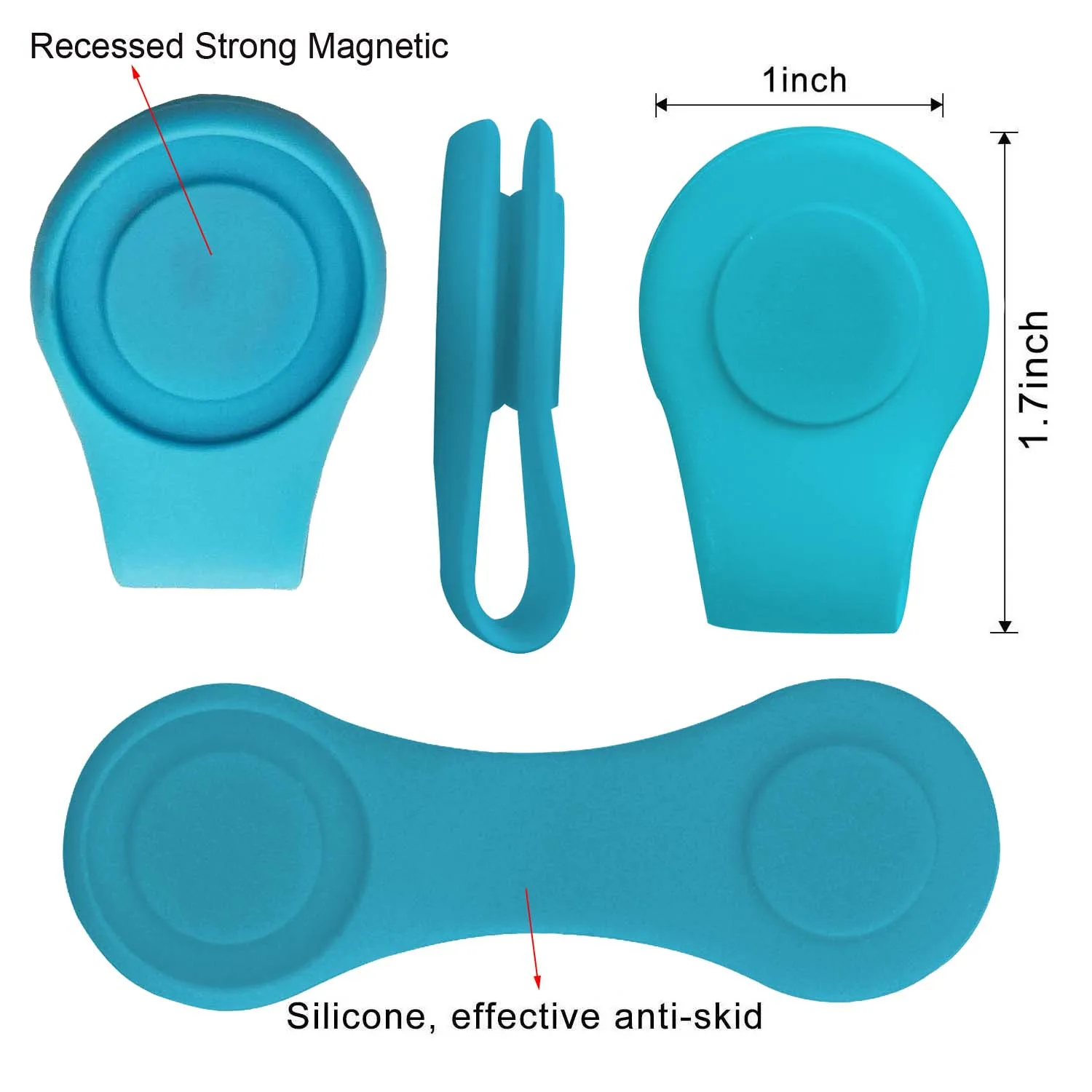 New 2 Silicone with 2 Metal Golf Hat Clip Magnetic Ball Marker Holder Attach to Your Cap Pocket Edge Belt Clothes