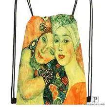 Custom Gustav_Klimt походная сумка на шнурке милый рюкзак для детей(черная спинка) 31x40 см#20180611-02-98