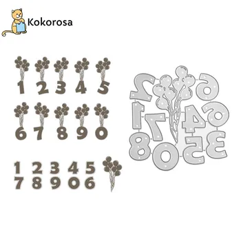 

Kokorosa 0-9 Digit Metal Cutting Dies with Ballon for Scrapbooking Card Making Embossing Cuts Paper Stencil Craft Figure Dies
