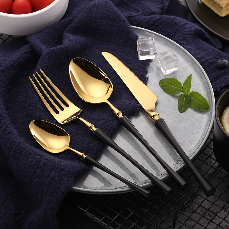 black gold dinnerware set  (1)