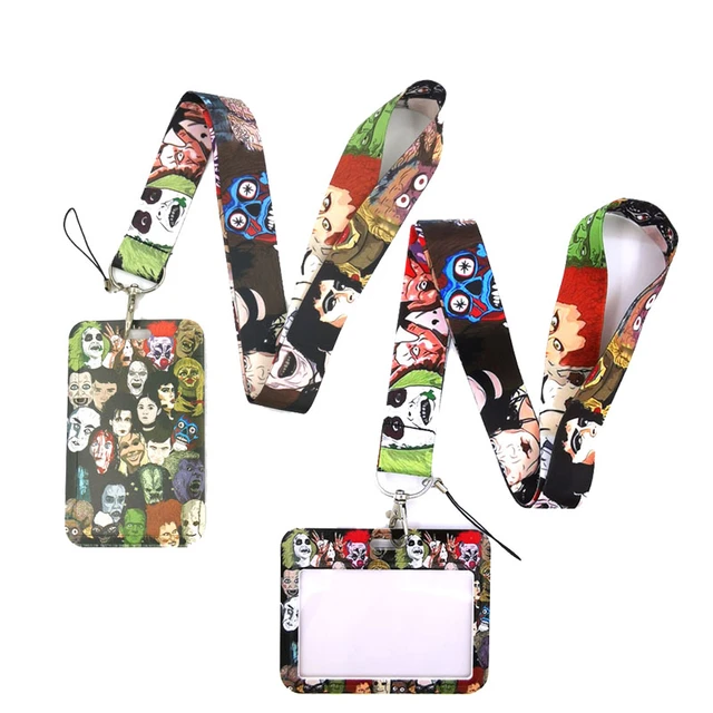Card Cover Clip Lanyard, Horror Character Cards, Horror Badge Reel