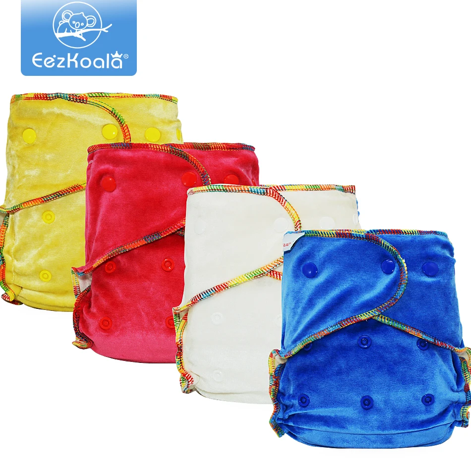 Diaper Fitted-Cloth Bamboo Eco-Friendly Baby AI2 Washable Eezkoala Velour Heavy-Wetter