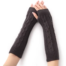 

Fingerless Arm Cover Warm All-match Knitted Arm Cover Clothing Accessories 8-character Hemp Pattern Arm Cover Warm Arm Cover