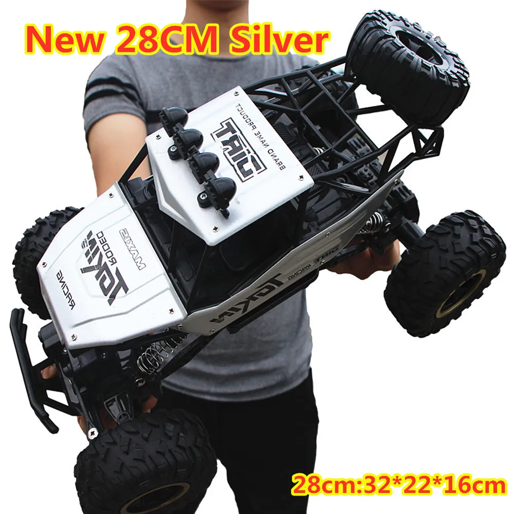 Carhigh speed Truck внедорожный грузовик детские игрушки 1:12 4WD RC автомобиль обновленная версия 2,4G Радио пульт дистанционного управления игрушечный автомобиль - Цвет: New 28CM Silver