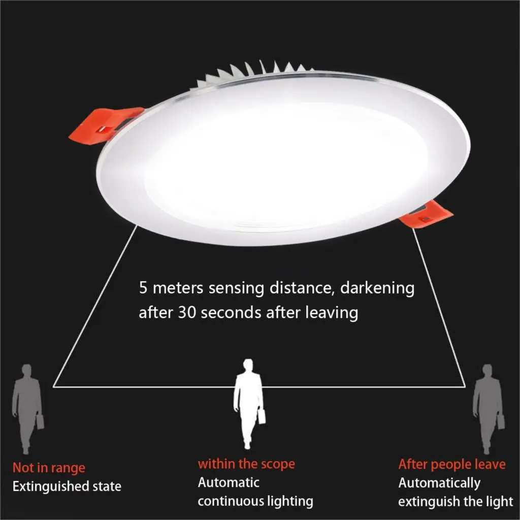 3 Вт/5 Вт/7 Вт/12 Вт/18 Вт светодиодный потолочный светильник, светильник для ванной комнаты, лестницы, балкон с интеллектуальным инфракрасным датчиком, светильник ing