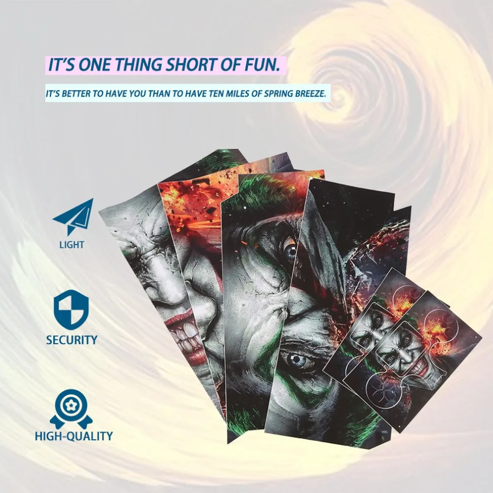 1set Joker Vinly Skin Sticker Clown Gamepad Stickers for Sony For PS4 For PlayStation 4 and 2 Controller Skins Wholesale