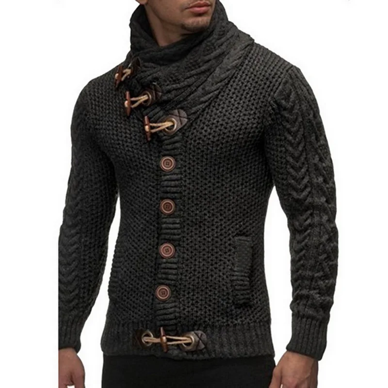 Мужской однотонный кардиган pull homme повседневный теплый вязаный джемпер пальто