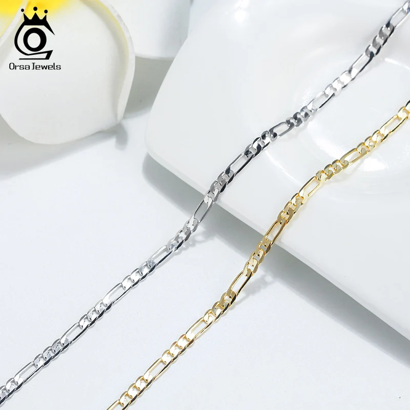Фото ORSA JEWELS бусины регулируемые ножные браслеты 100% 925 Серебро Золото Серебро Цвет для девушек ювелирные изделия на лодыжку подарок SA14 №3