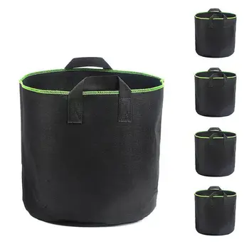 

Plant Grow Bags,4 Pack 5 Gallons Non-woven Flower Vegetables Plant Aeration Fabric Planters Root Pots Pouch with Strap Handles f