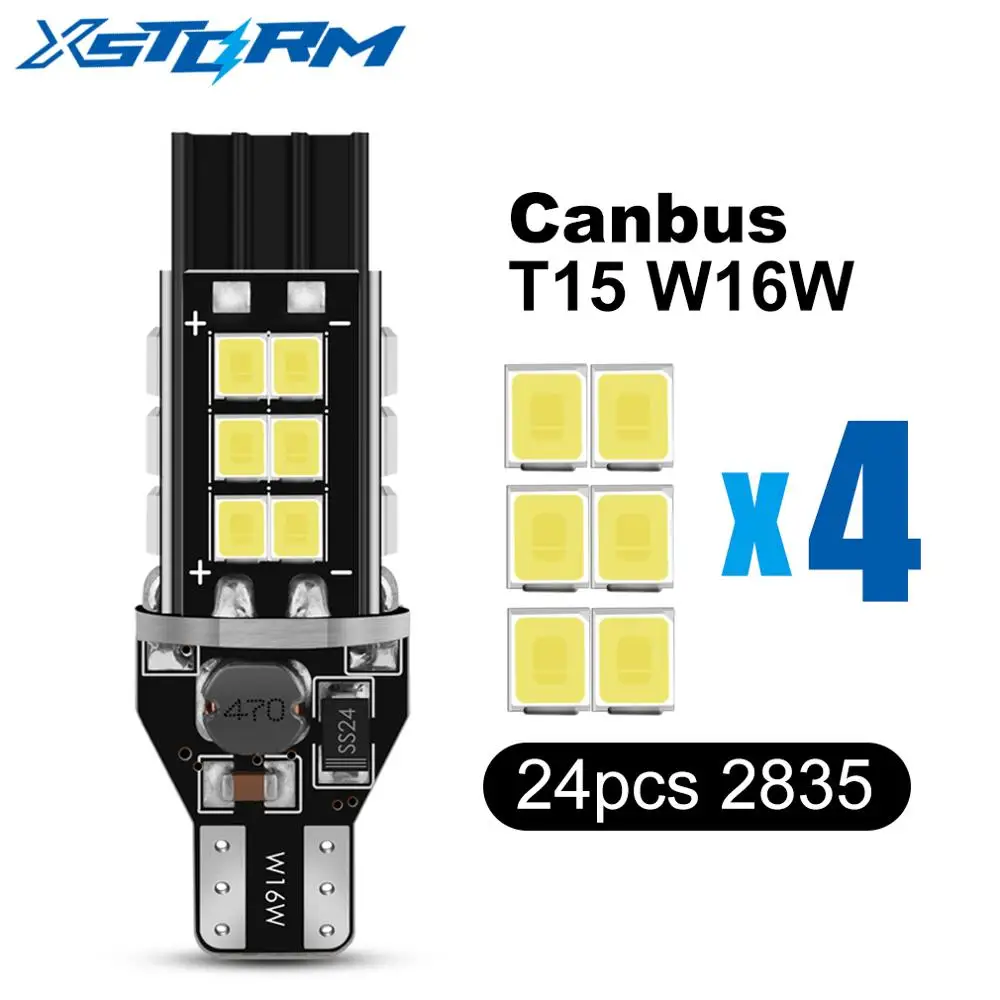 Светодиодные лампы Canbus T15 W16W 24SMD 2835 920 921 912 супер яркие автомобильные заднего хода