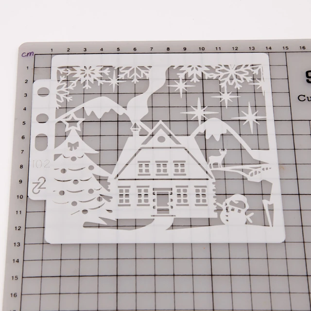 Small Silicone Resin Mold Set with cropping template (stencil)