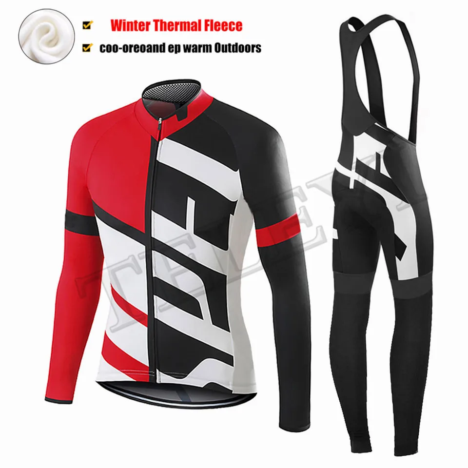 

SPECIALIZEDING Winter thermal fleece Set Cycling Clothes NW men's Jersey suit Sport riding bike MTB clothing Bib Pants Warm sets