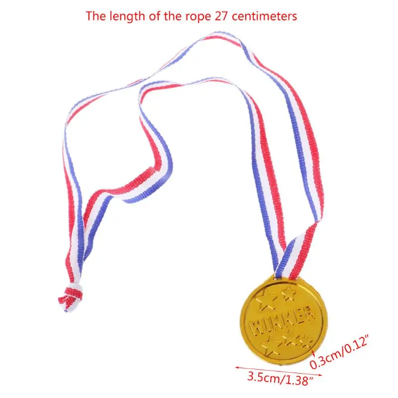 12 шт. пластиковый победитель золотая медаль награда стимулирование школьные