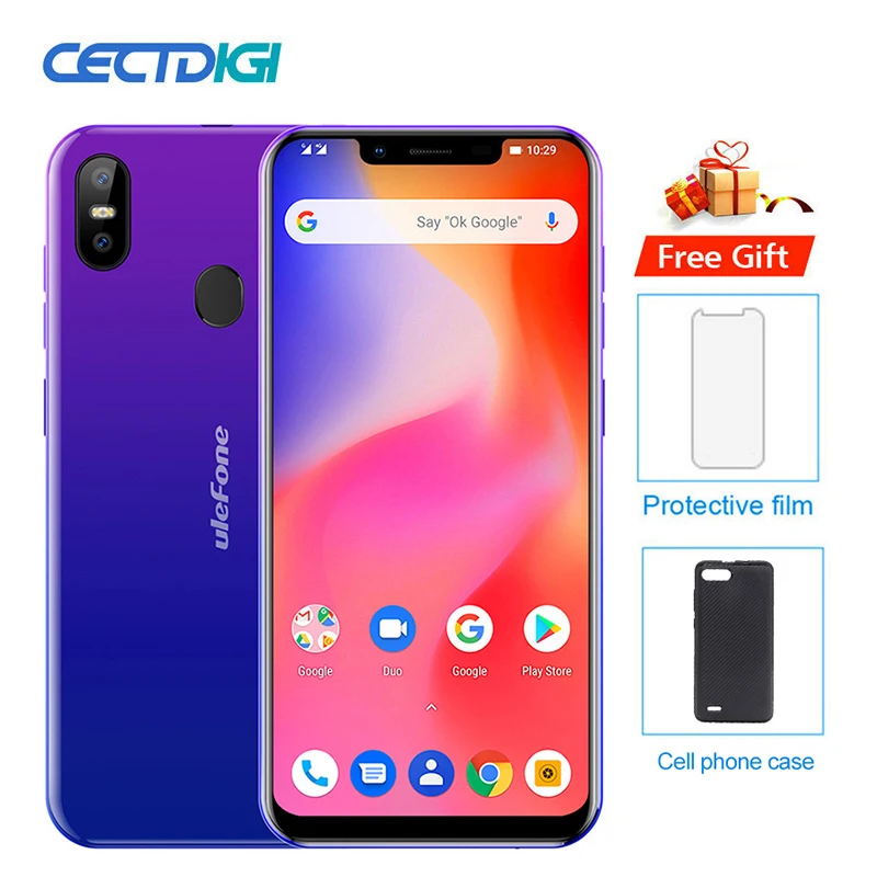 Ulefone S10 Pro Android 8,1 de 5,7 "199 MT6739WA Quad-core 2GB de RAM 16GB ROM 3350mAh Dual 16 + 8MP desbloqueo facial 4G OTG teléfono móvil