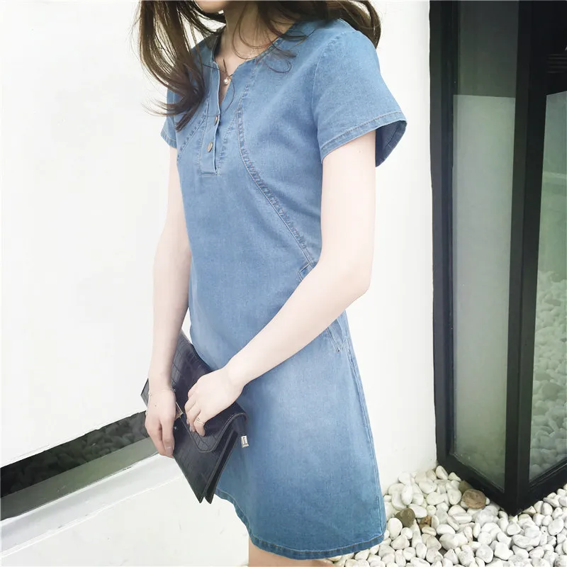 

2019 Spring And Summer Large Size Dress Fat Mm Casual Mid-length Computer Cable Lock Women's Fashion