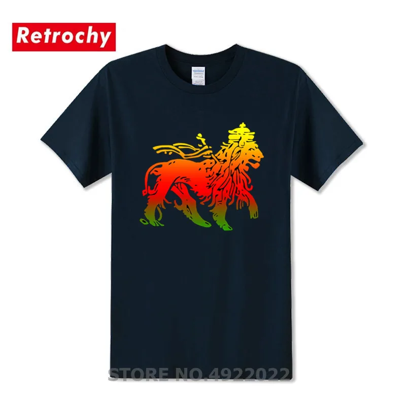 Лев иудейский растафари флаг корни регги футболка Эфиопии Funky Летняя мужская с