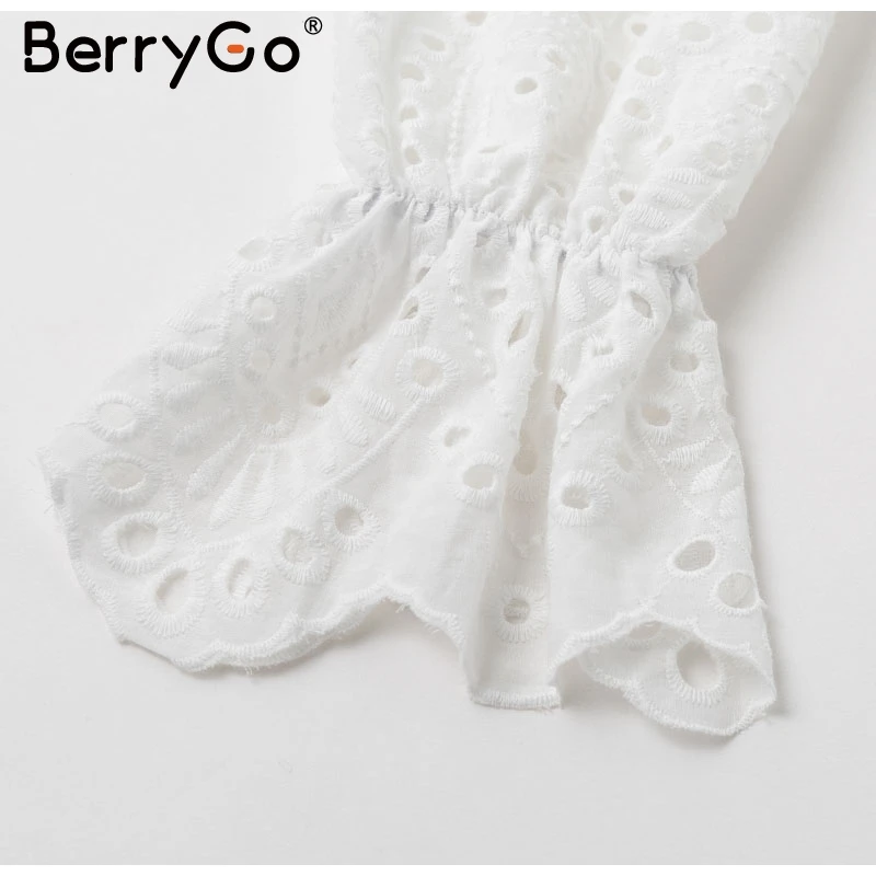 BerryGo элегантный лоскутный рукав женская блузка рубашка сексуальная v-образным вырезом кружева выдалбливают женские топы оборками осень зима женские блузки