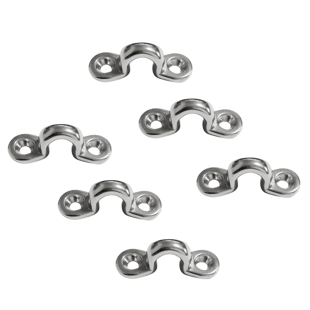 6 Set Marine Pad Eye Marine Kayaking Bimini Top Boat Rigging Loop Stainless Steel Pad Eye Straps